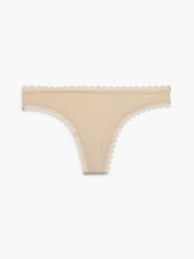 Calvin Klein USA Flirty Womens Thong Beige 3456728-MB